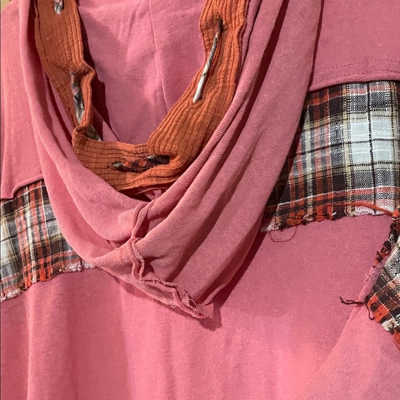 POL Pink and Orange Plaid Hoodie - Picture 9 of 11